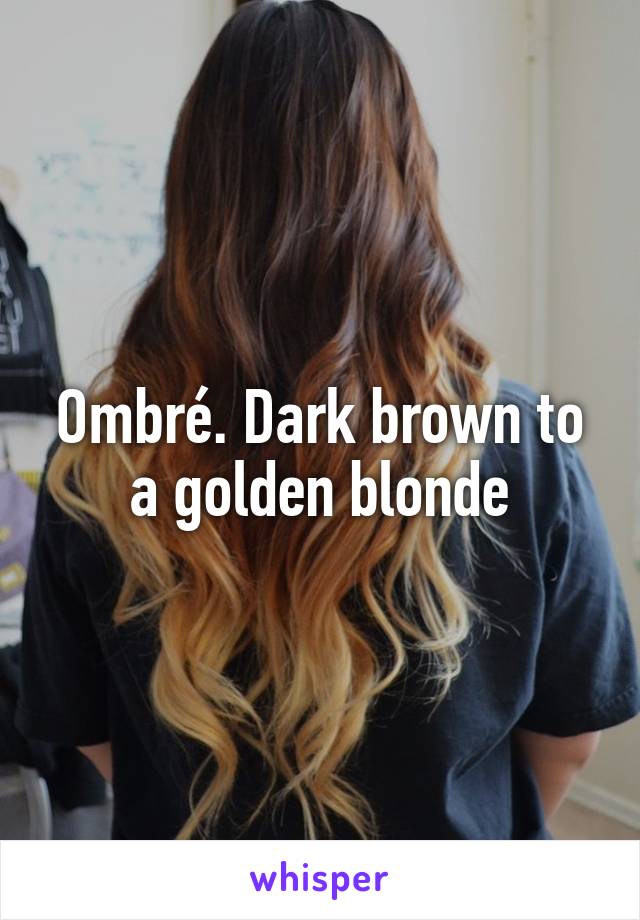 Ombré. Dark brown to a golden blonde