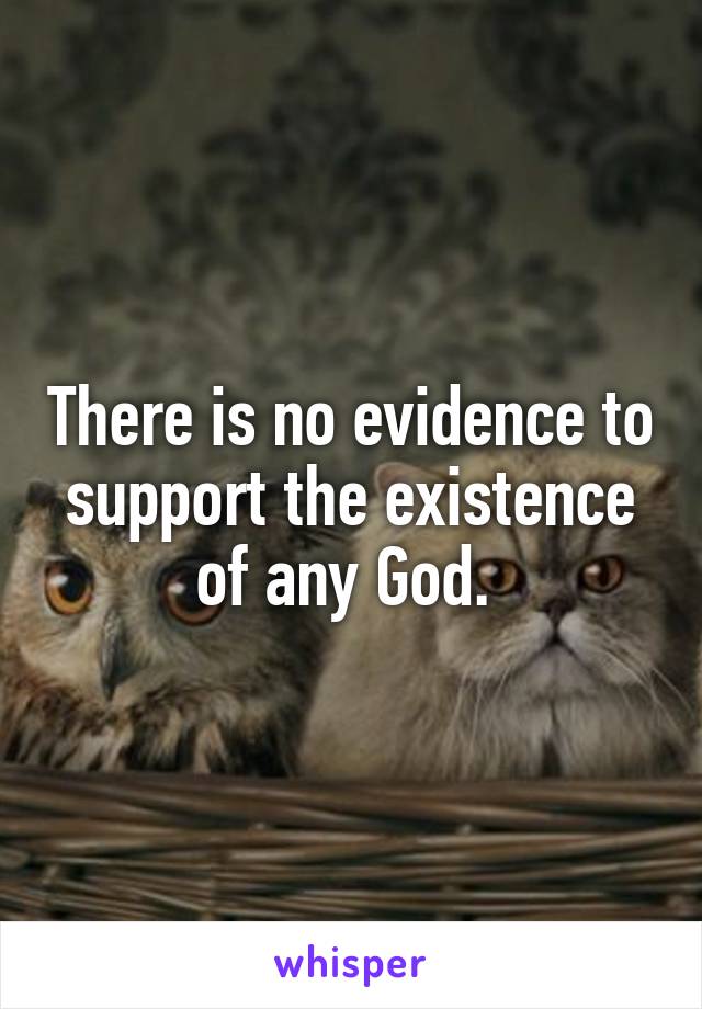 There is no evidence to support the existence of any God. 