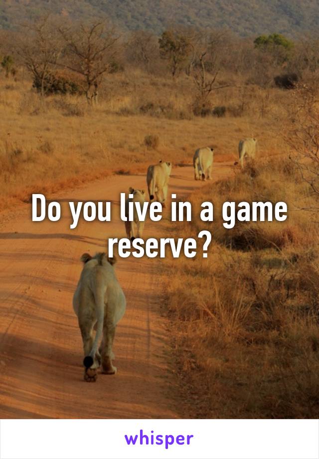 Do you live in a game reserve?