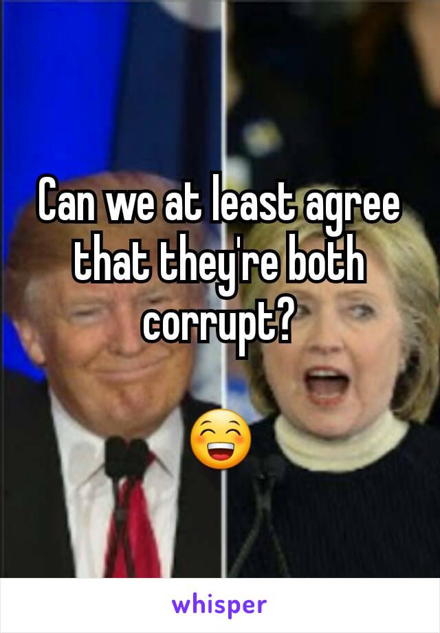 Can we at least agree that they're both corrupt?

😁