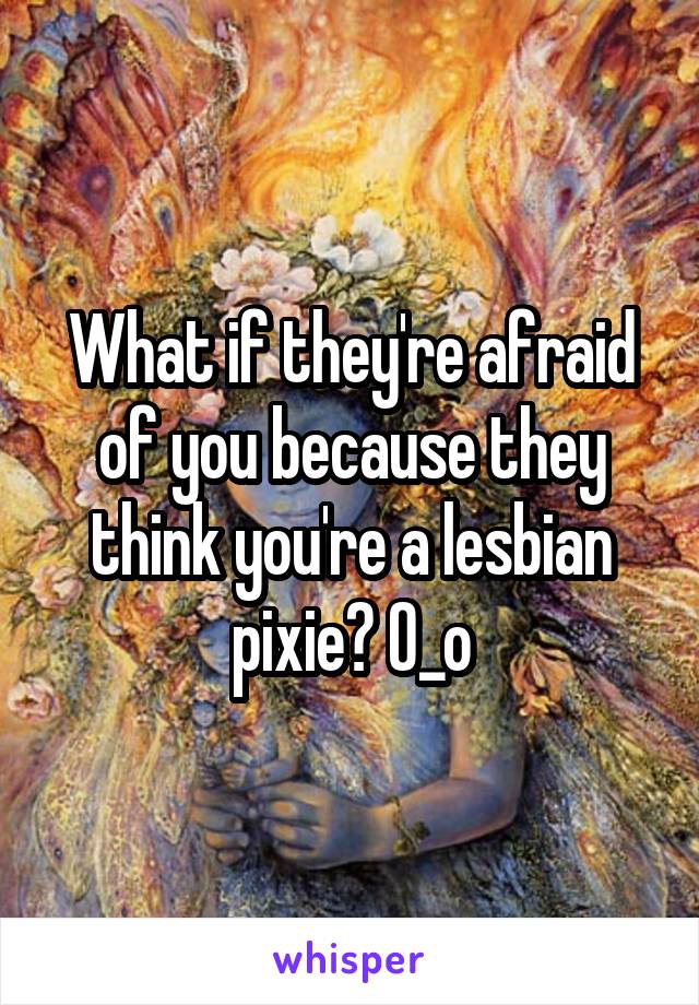 What if they're afraid of you because they think you're a lesbian pixie? O_o