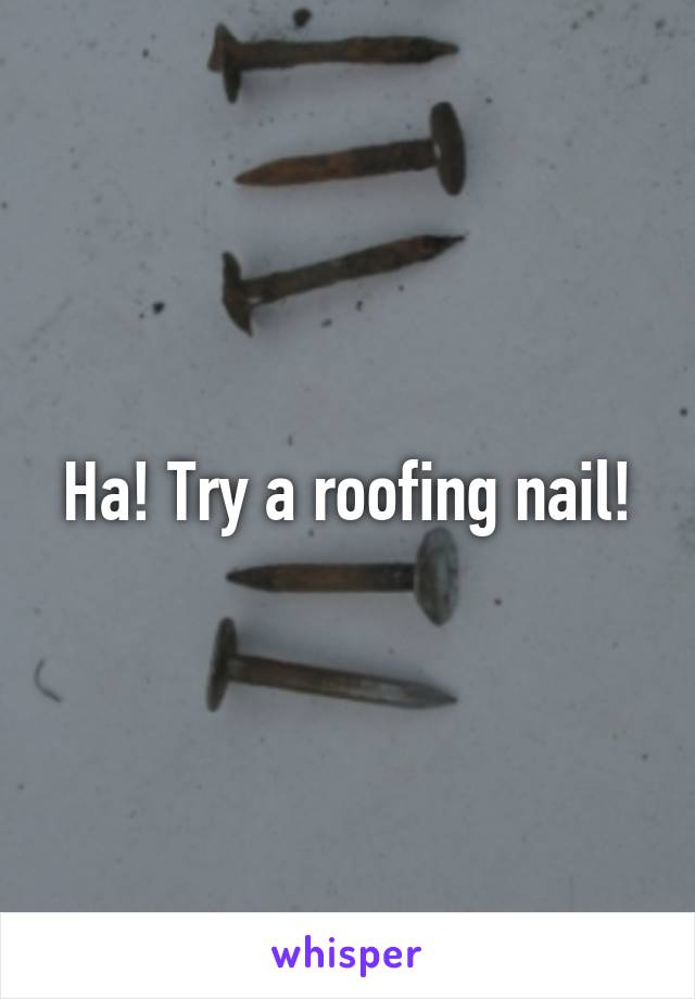 Ha! Try a roofing nail!