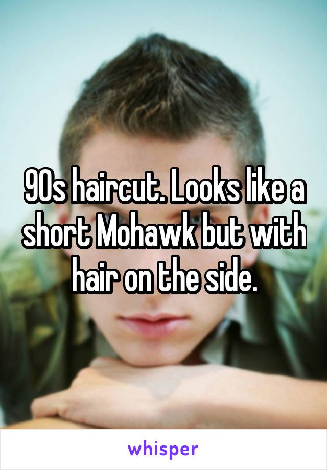 90s haircut. Looks like a short Mohawk but with hair on the side.