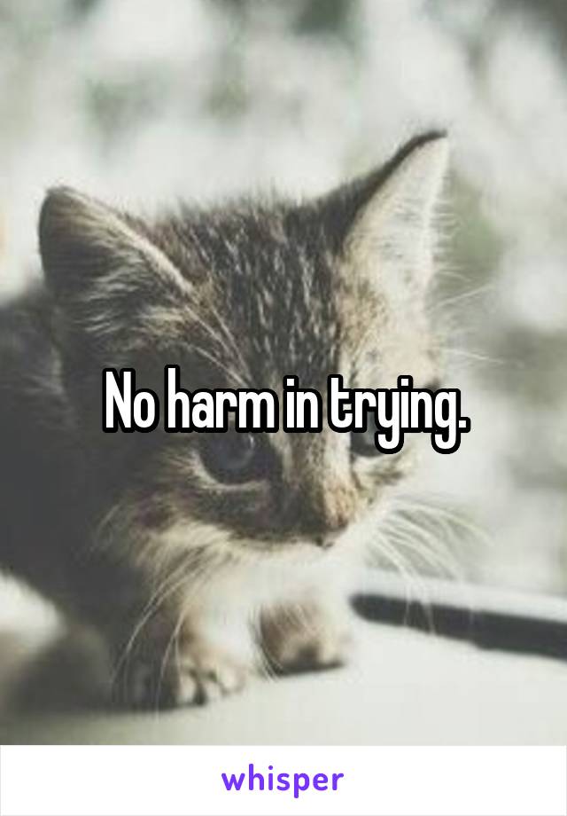 No harm in trying.