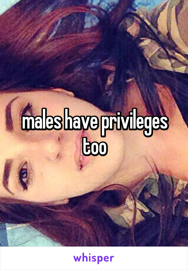 males have privileges too