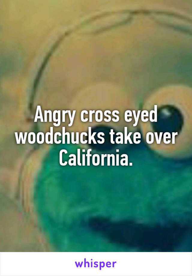 Angry cross eyed woodchucks take over California.