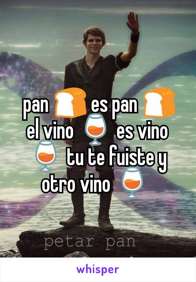  pan 🍞 es pan 🍞 el vino 🍷 es vino  🍷 tu te fuiste y otro vino 🍷 