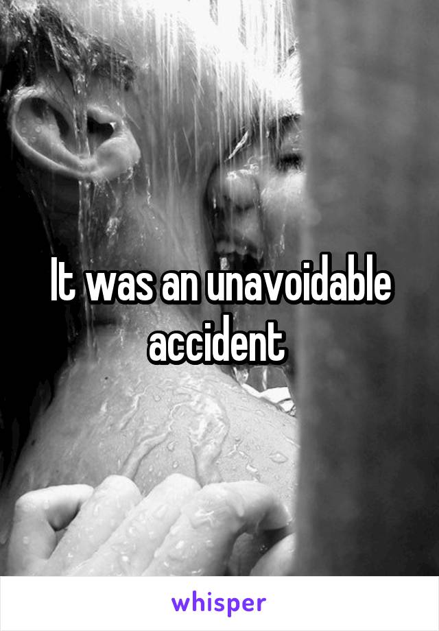 It was an unavoidable accident 