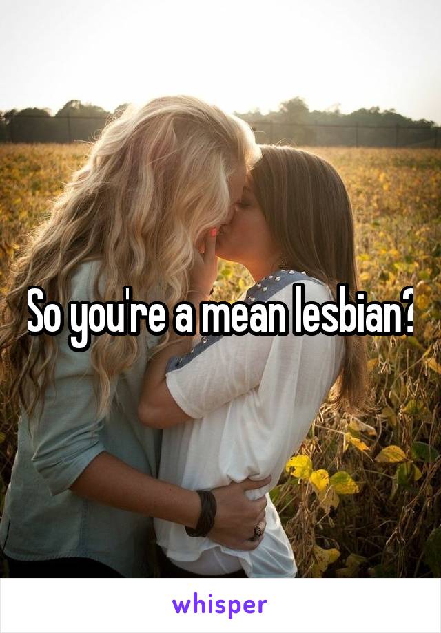 So you're a mean lesbian?