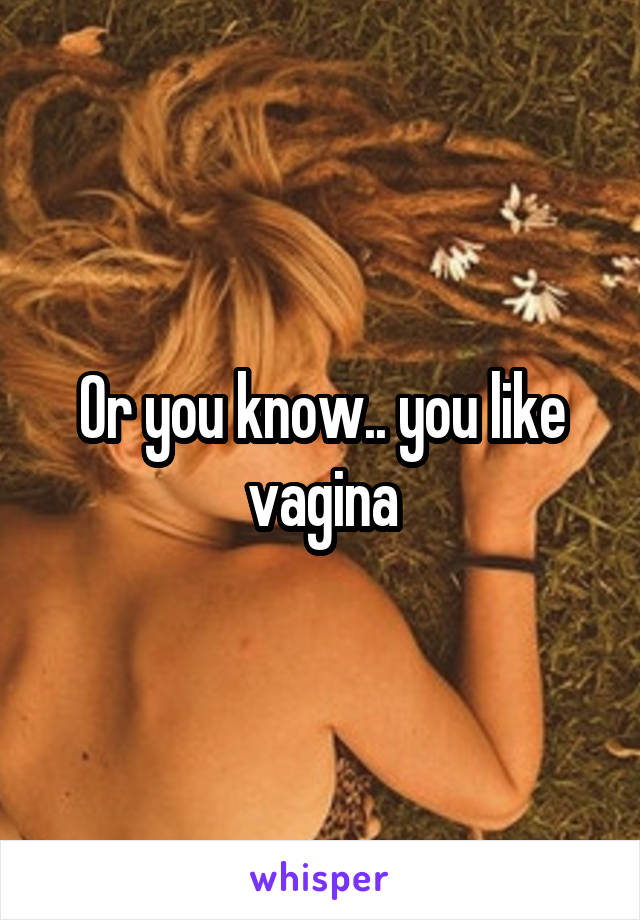 Or you know.. you like vagina