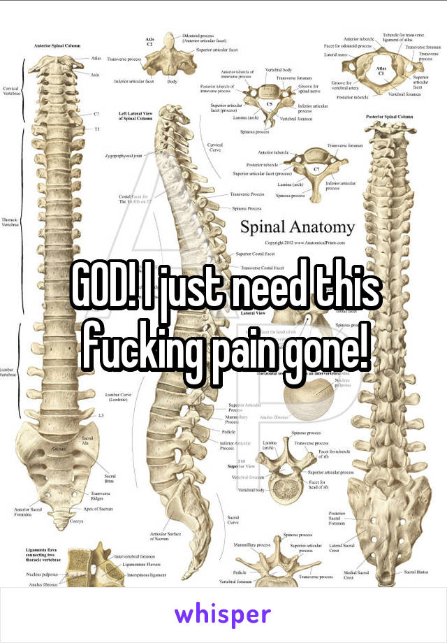 GOD! I just need this fucking pain gone!