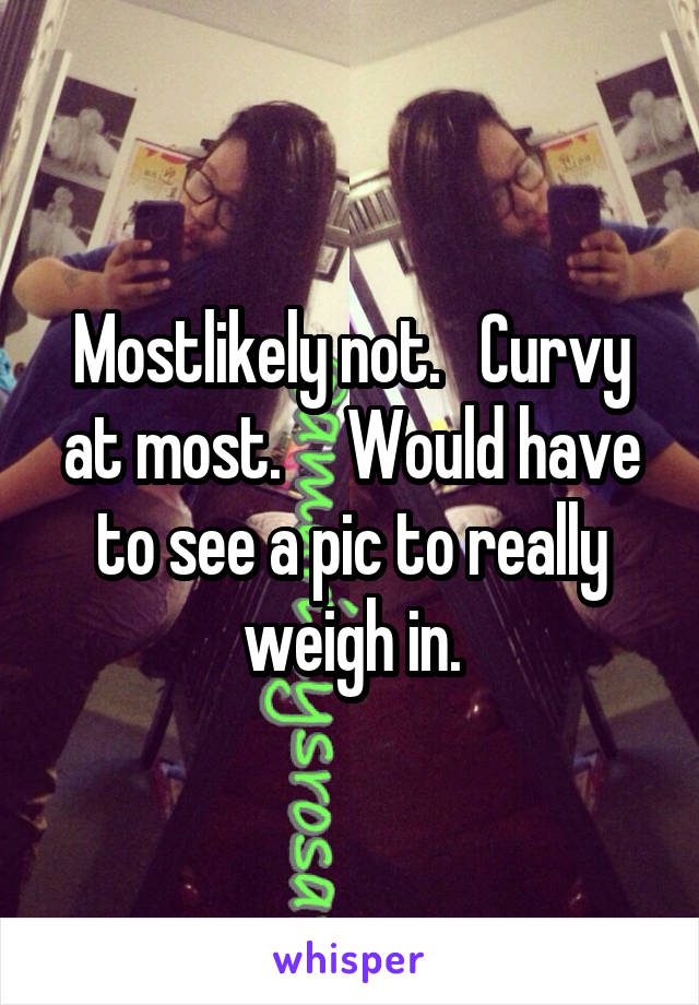 Mostlikely not.   Curvy at most.     Would have to see a pic to really weigh in.