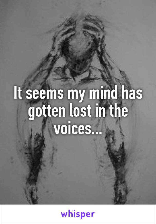It seems my mind has gotten lost in the voices...