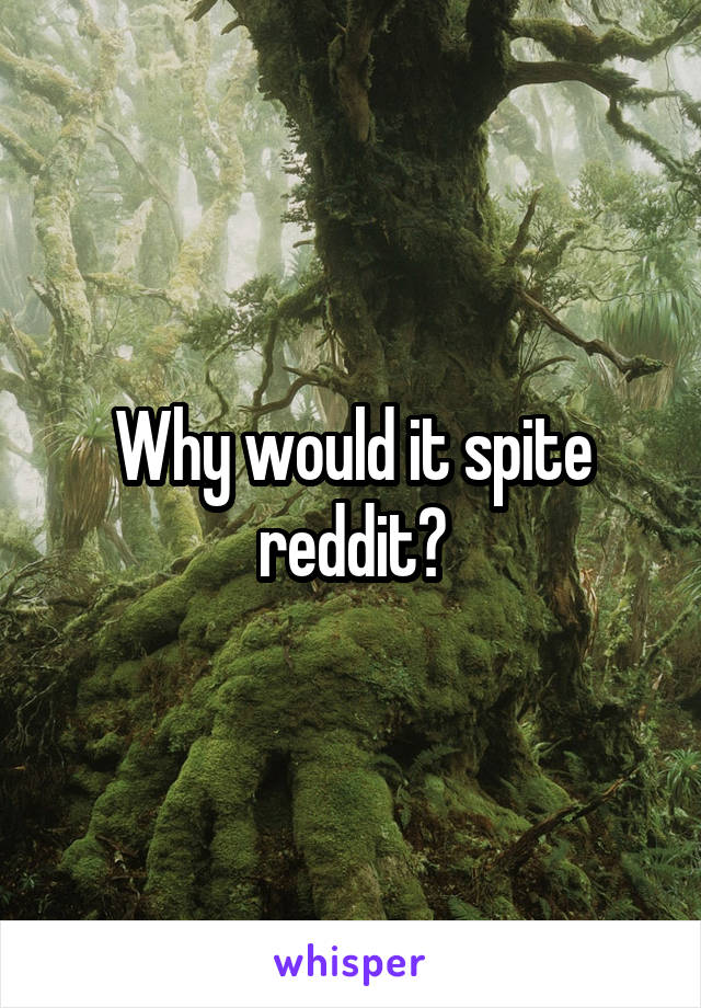 Why would it spite reddit?