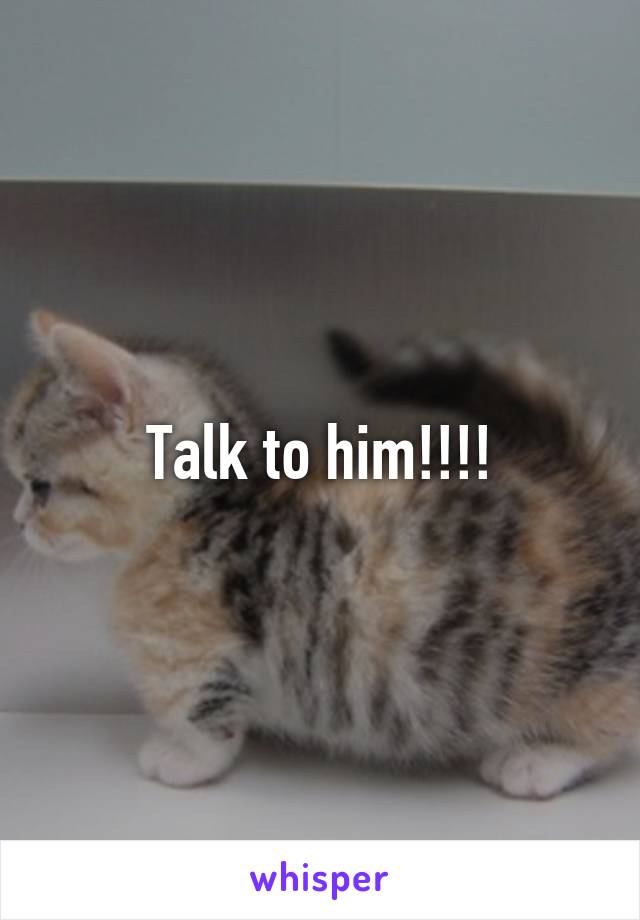 Talk to him!!!!