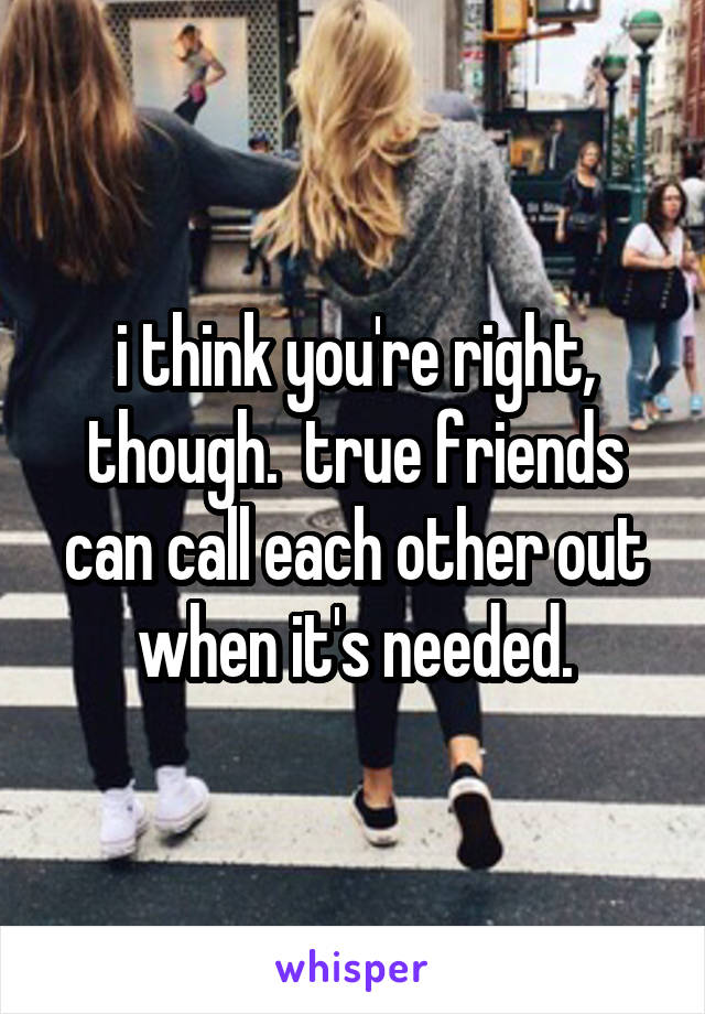 i think you're right, though.  true friends can call each other out when it's needed.