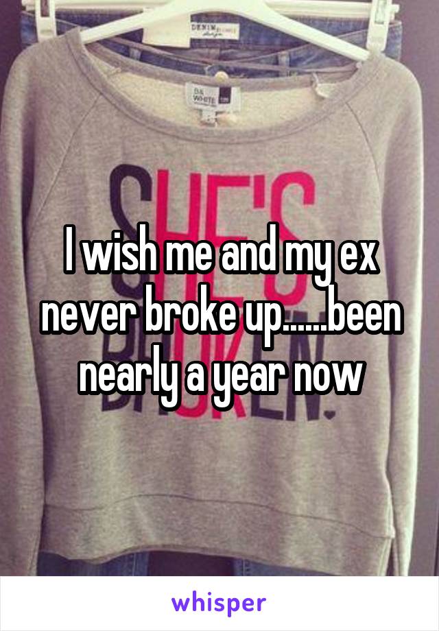 I wish me and my ex never broke up......been nearly a year now