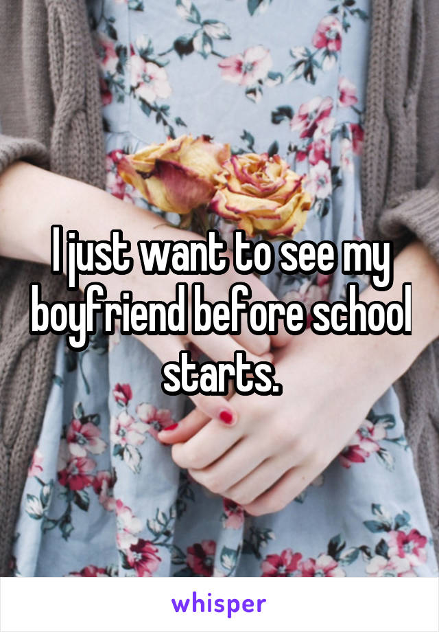 I just want to see my boyfriend before school starts.