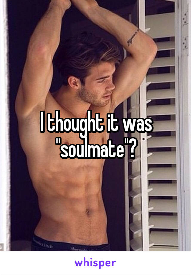 I thought it was "soulmate"?