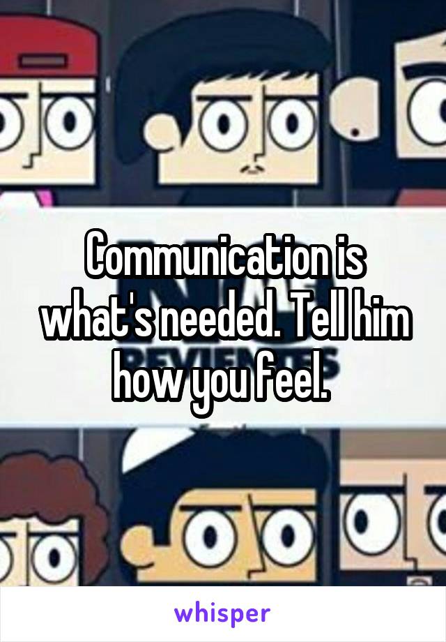 Communication is what's needed. Tell him how you feel. 
