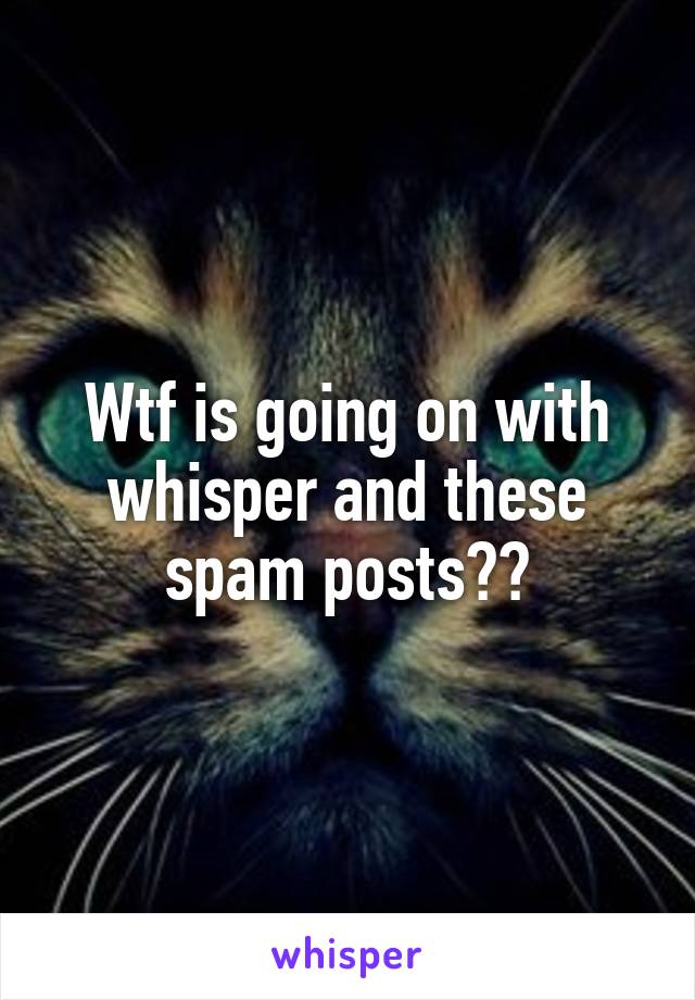 Wtf is going on with whisper and these spam posts??