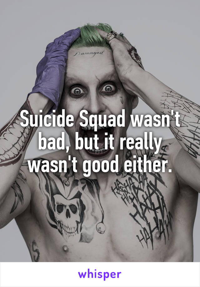 Suicide Squad wasn't bad, but it really wasn't good either.