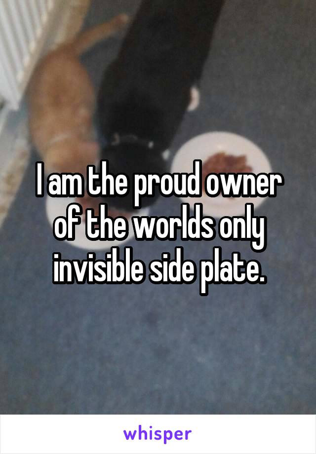 I am the proud owner of the worlds only invisible side plate.