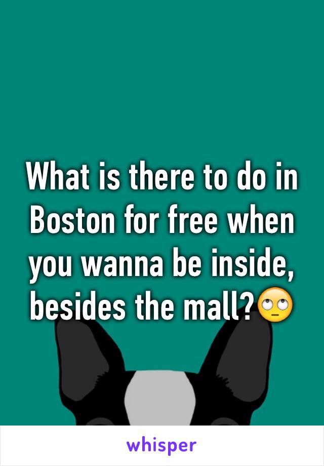 What is there to do in Boston for free when you wanna be inside, besides the mall?🙄