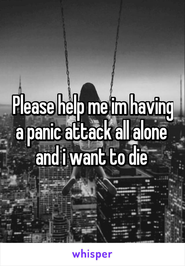 Please help me im having a panic attack all alone  and i want to die 