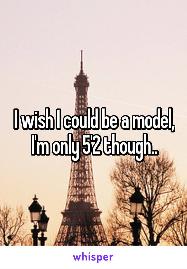 I wish I could be a model, I'm only 5'2 though..