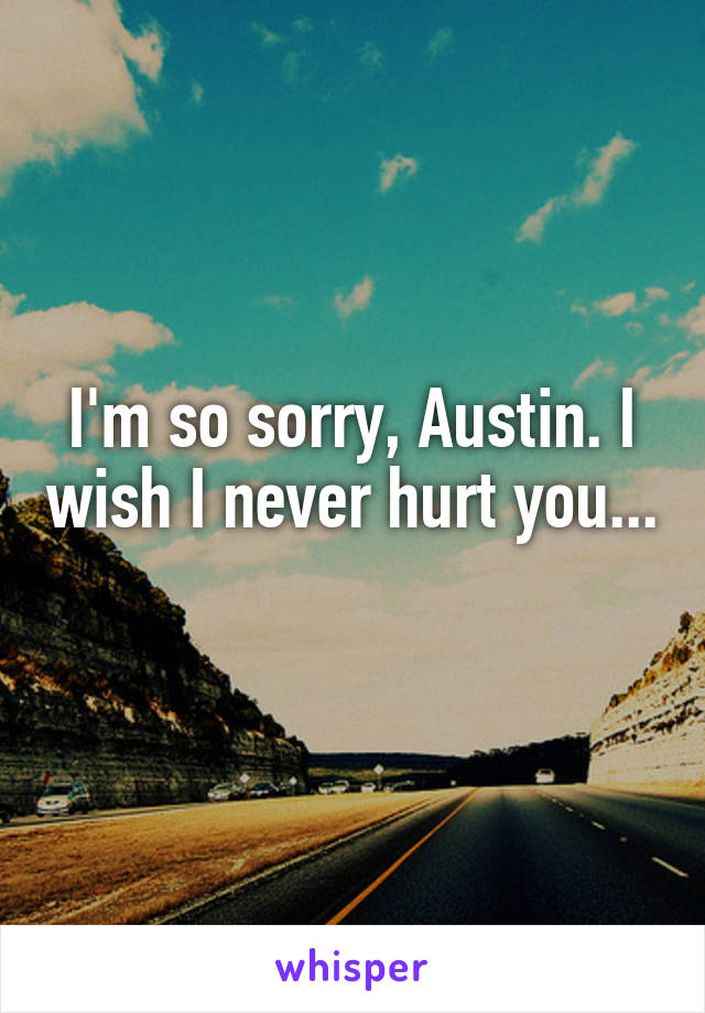 I'm so sorry, Austin. I wish I never hurt you... 