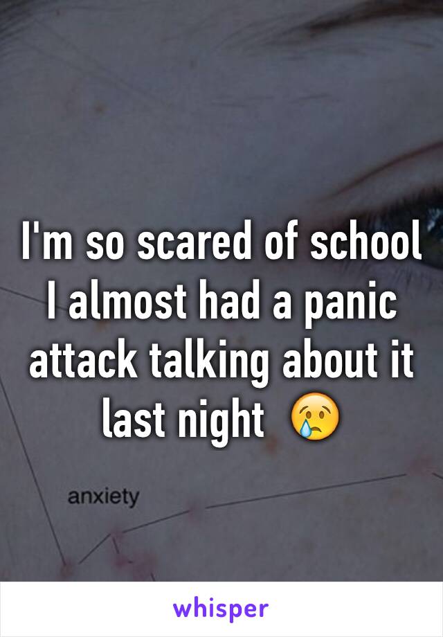 I'm so scared of school
I almost had a panic attack talking about it last night  😢