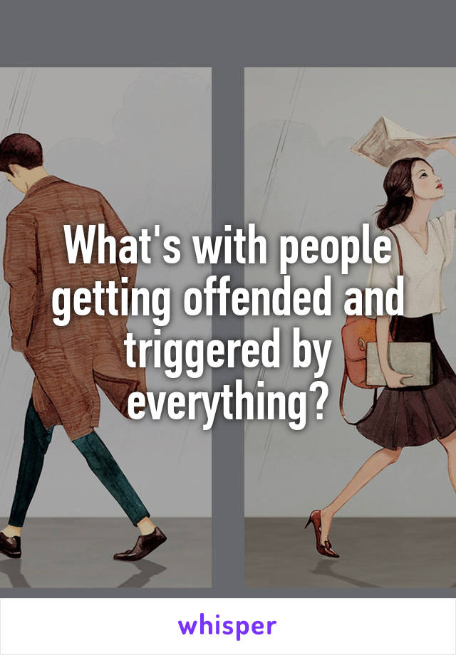 What's with people getting offended and triggered by everything?