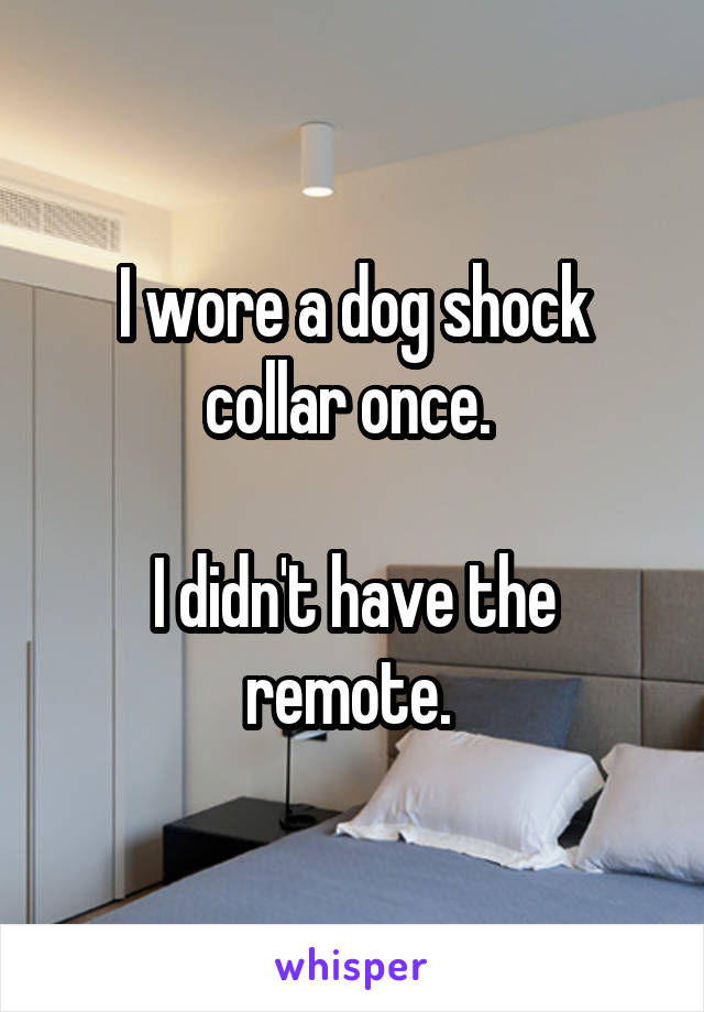 I wore a dog shock collar once. 

I didn't have the remote. 