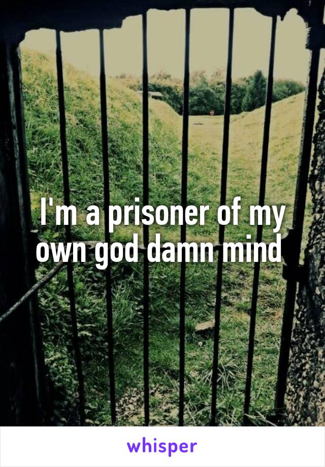 I'm a prisoner of my own god damn mind 