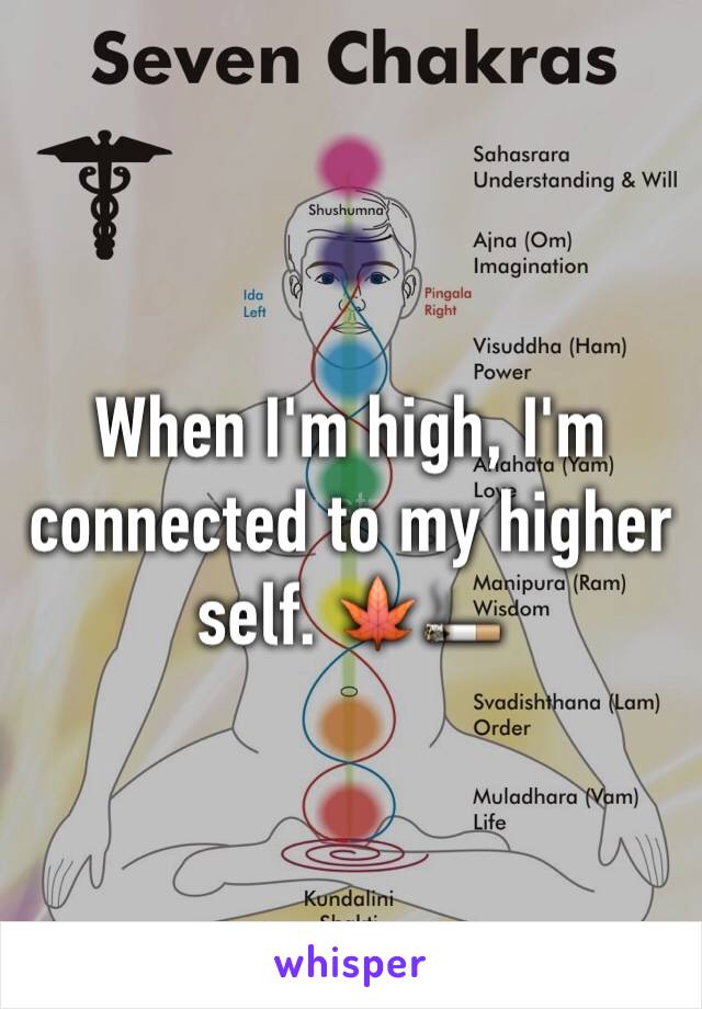 When I'm high, I'm connected to my higher self. 🍁🚬