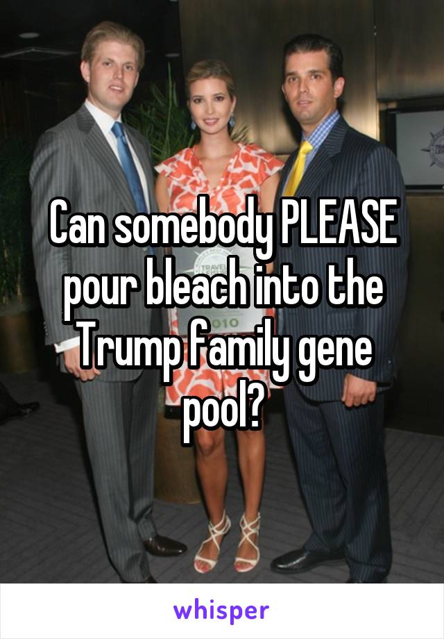 Can somebody PLEASE pour bleach into the Trump family gene pool?