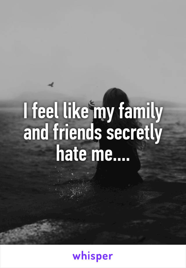 I feel like my family and friends secretly hate me....