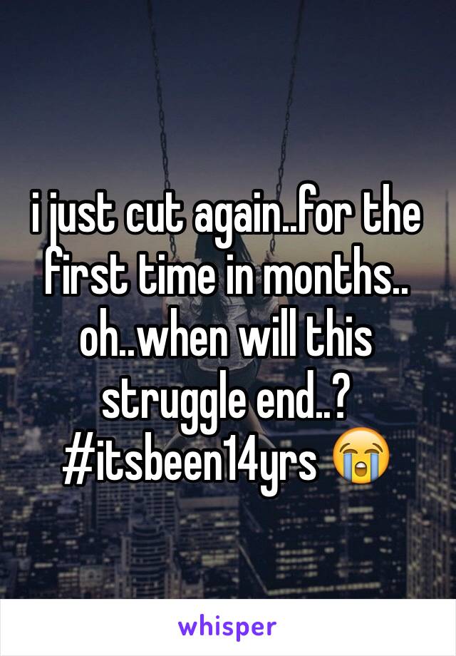 i just cut again..for the first time in months..
oh..when will this struggle end..?
#itsbeen14yrs 😭