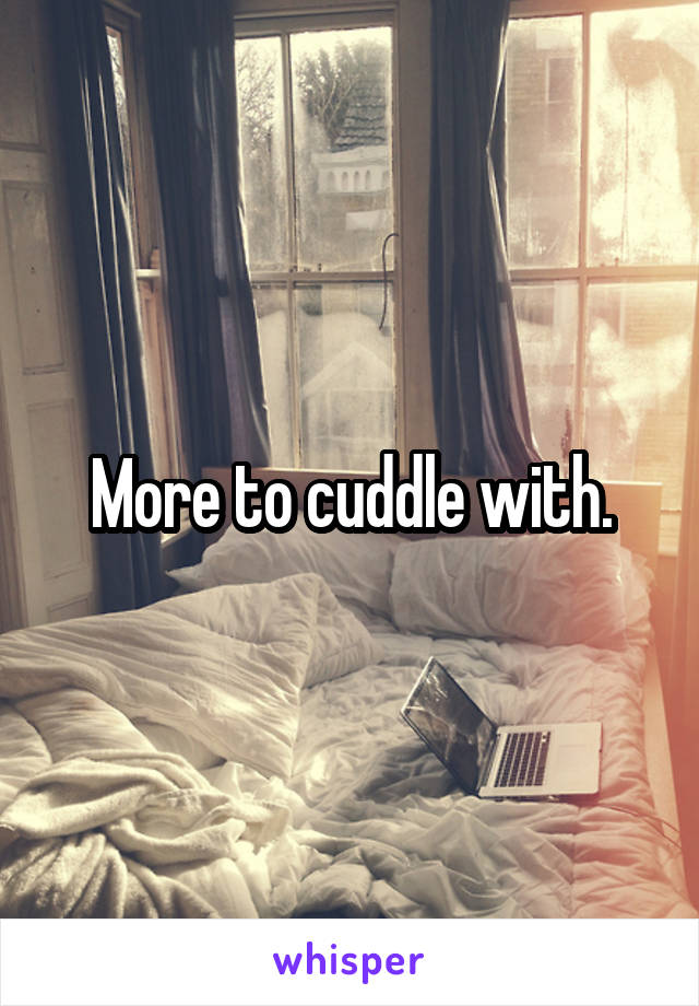 More to cuddle with.