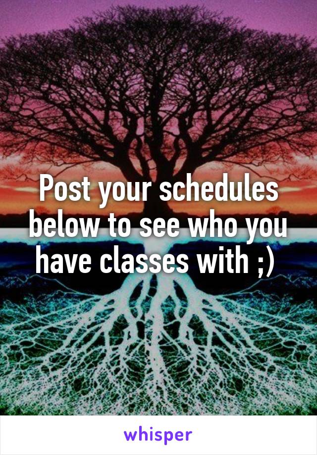 Post your schedules below to see who you have classes with ;) 