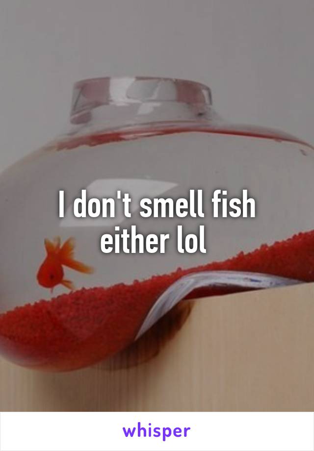 I don't smell fish either lol 