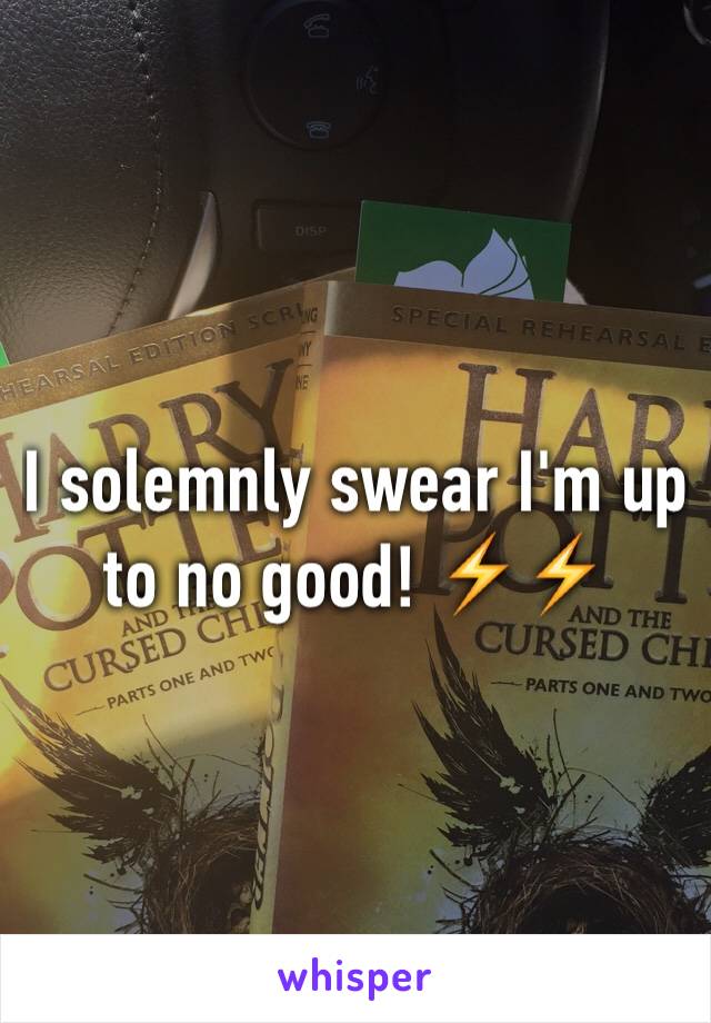 I solemnly swear I'm up to no good! ⚡️⚡️