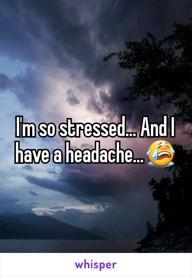 I'm so stressed... And I have a headache...😭