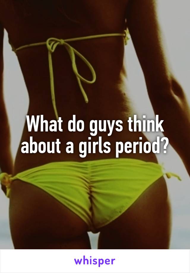 What do guys think about a girls period?