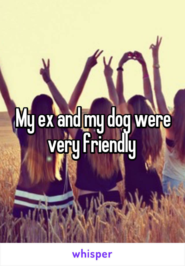 My ex and my dog were very friendly 