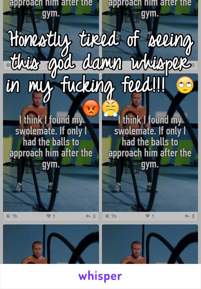 Honestly tired of seeing this god damn whisper in my fucking feed!!! 🙄😡😤





