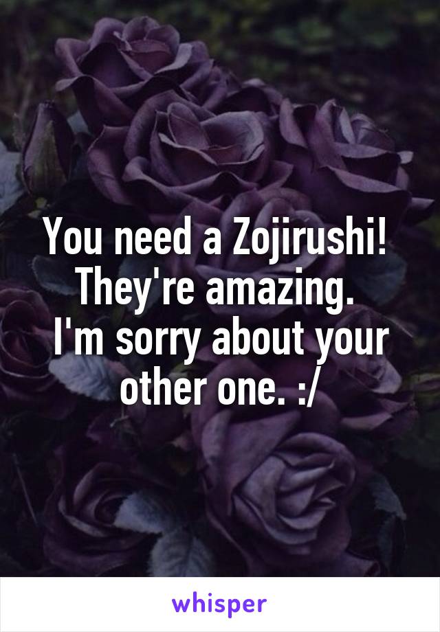 You need a Zojirushi! 
They're amazing. 
I'm sorry about your other one. :/