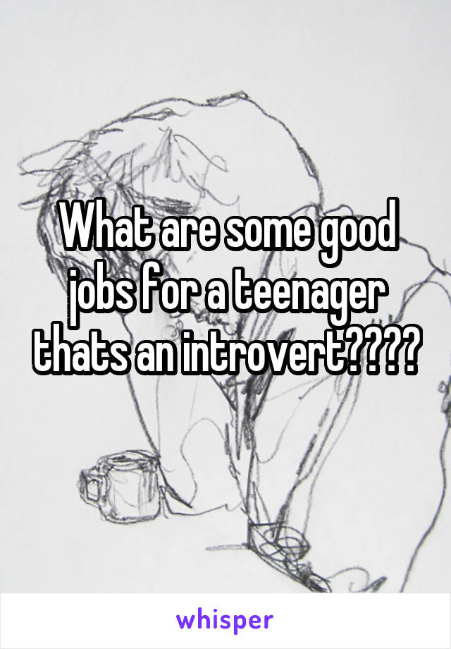 What are some good jobs for a teenager thats an introvert???? 