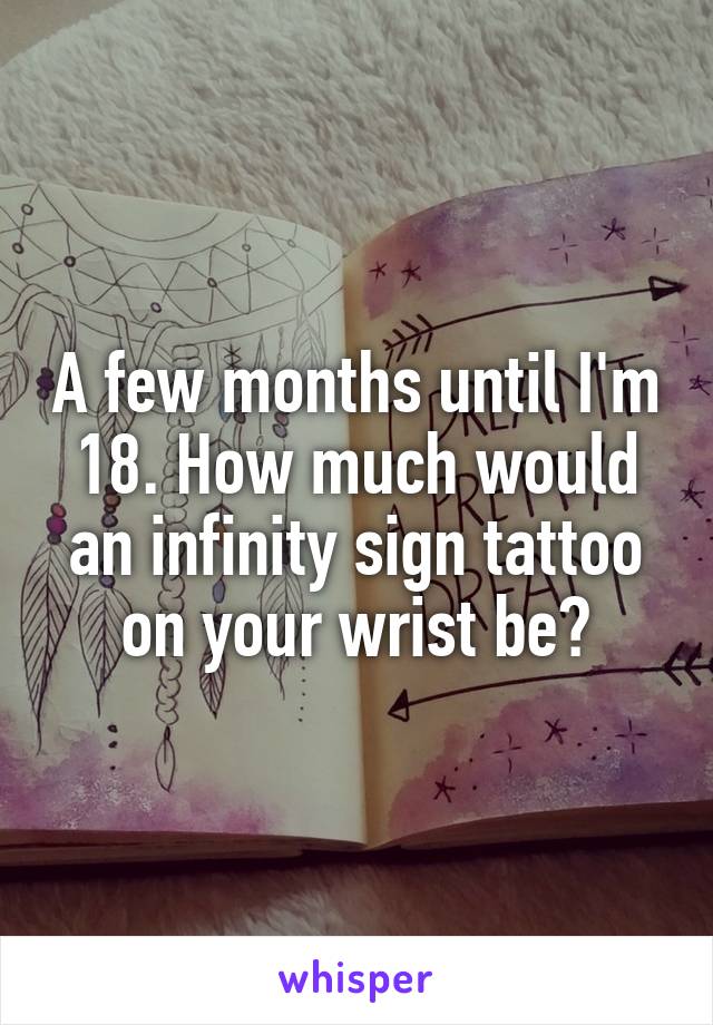 A few months until I'm 18. How much would an infinity sign tattoo on your wrist be?